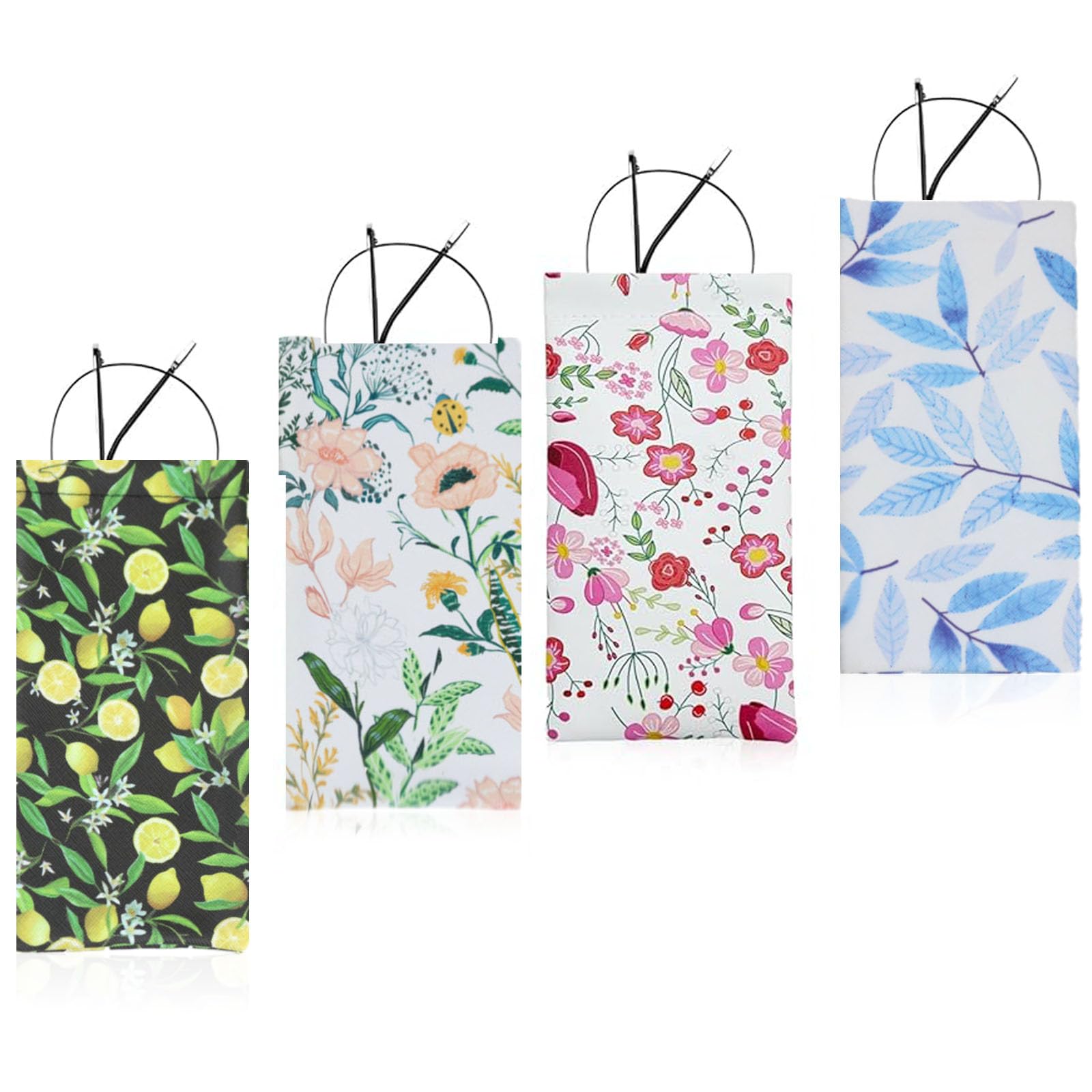 4Pcs Sunglasses Case, Soft Leather Sunglass Cover for Women and Men, Specs Case for Glasses, Travel-Friendly Eyewear Pouch, Multi-Purpose Storage Bag