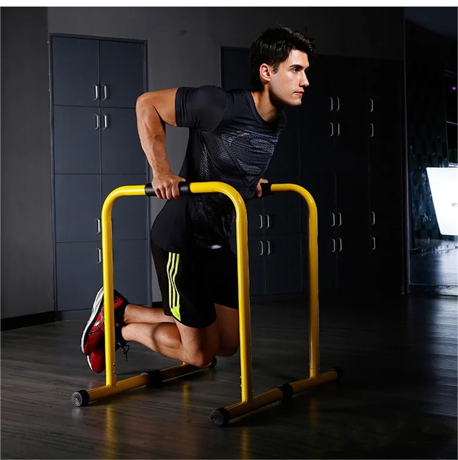 Barra Handstand Gimnasia Entrenador de cuerpo superior for fitness en casa con barra acero for flexiones y fondos, barras paralelas soporte for dominadas