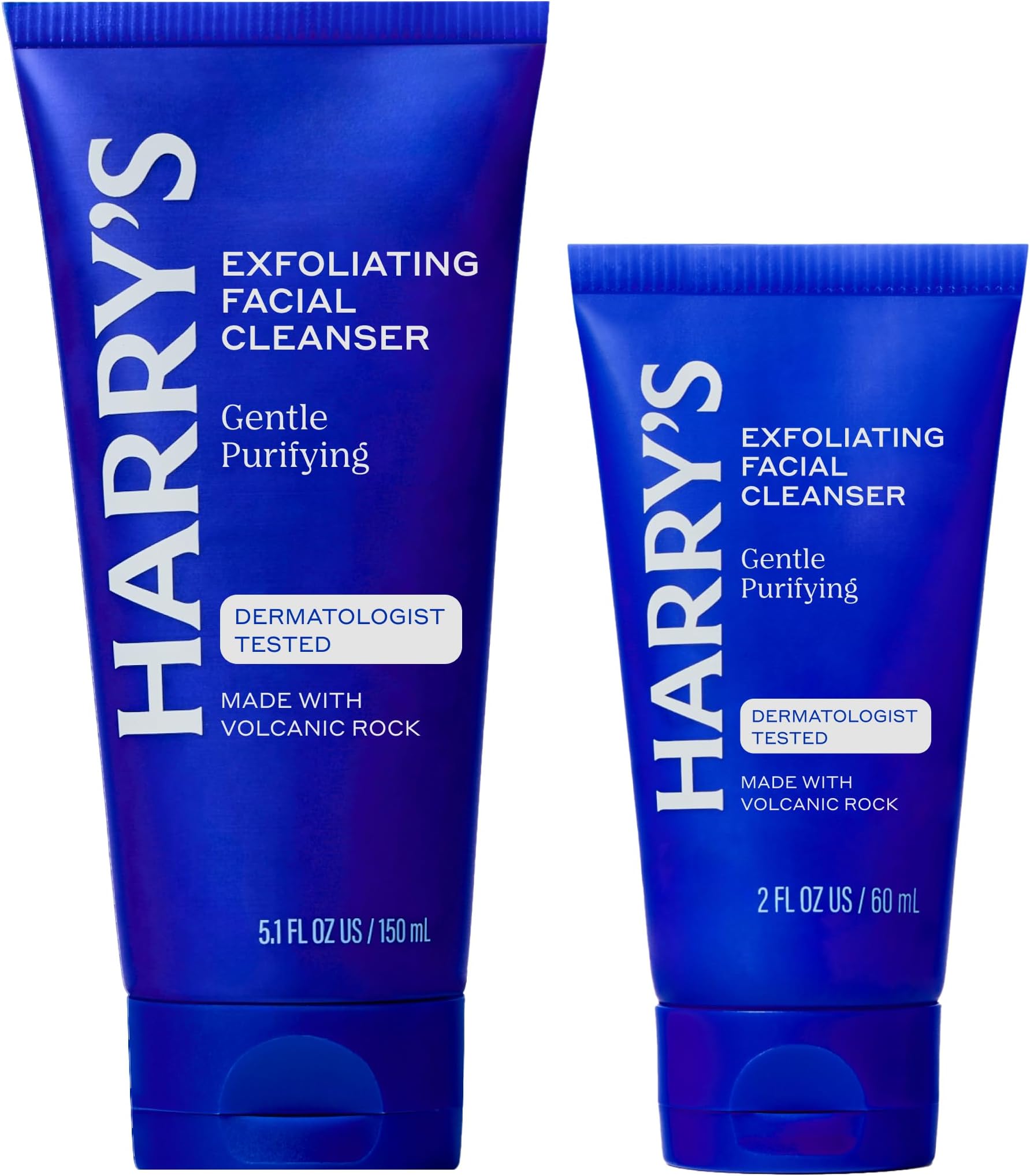 Harry's Exfoliating Face Wash for Men, Gentle Facial Skin Care Products with Volcanic Rock Exfoliant, 7.1 Fl. Oz, Home and Trial and Travel Bundle TSA Approved Travel Essentials