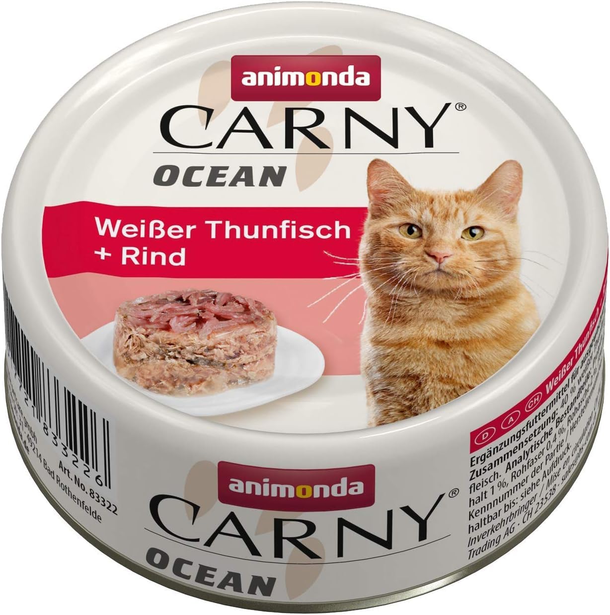 animonda Carny Ocean karma dla kotów, mokra karma dla kotów, tuńczyk biały + wołowina, 12 x 80 g