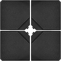 Vista 14 de Tangkula Base de sombrilla de patio con desplazamiento en voladizo, 4 unidades, 195 libras, con forma de triángulo, arena y agua, placa base