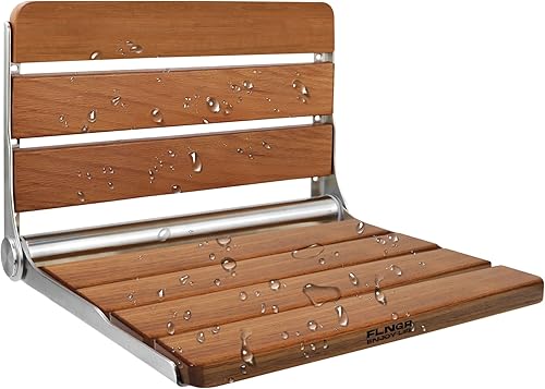 Asiento de ducha plegable de teca montado en la pared, asiento de ducha plegable, banco de ducha plegable, banco de ducha de teca para el cuidado