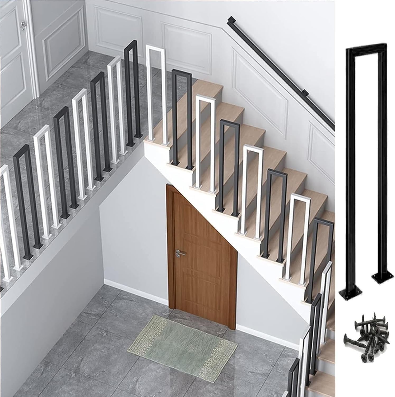 Rampe d'escalier pour couloir de grenier et accès sécurisé 65cm