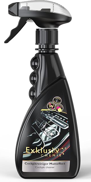 Exklusiv Chemie® Samochód do pielęgnacji kokpitu | Czyści i pielęgnuje deskę rozdzielczą i plastikowe powierzchnie | Wnętrze do pielęgnacji samochodu | Środek do czyszczenia tapicerki | Leczenie | 500 ml