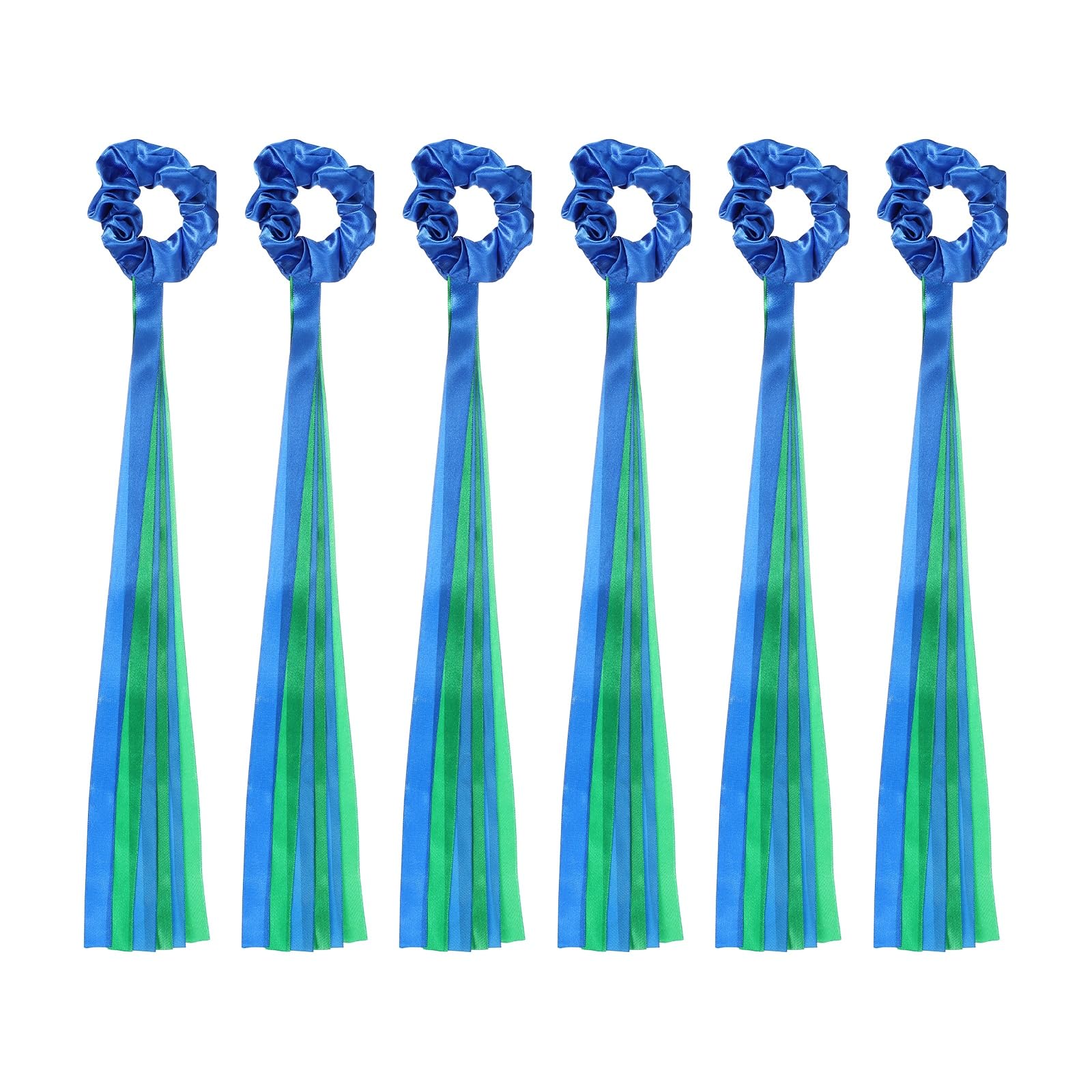 YELARXI Rainbow Dance Ribbons, Rhythm Wrist Streamers Hand Held 20", 2 Pcs Polyester Blue/Green - Fitting for (Christmas/Valentines/Dancing/Gymnastics/Birthday/Party) — image 1