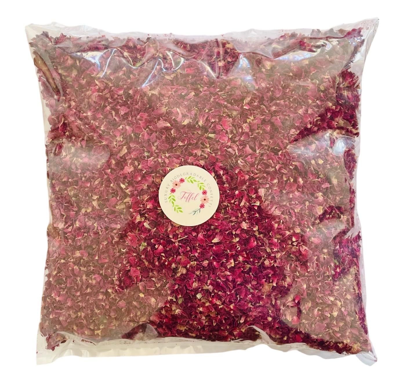 TOFFEL Wedding Confetti Biodegradable Packs Ultimate, 200 Guests, Dried Rose Flowers, 100% Natural Confetti 2KG, Potpourri, candle making, Party Supplies (XXXXL 2KG 200+ Guests) โ image 1