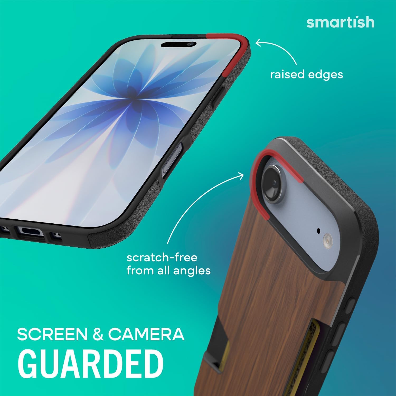 Smartish® iPhone Air Wallet Case - Wallet Slayer Vol. 1 [Slim + Protective] Credit Card Holder - Drop Tested Hidden Credit Card Slot Cover for Apple iPhone Air - Walnut Woods