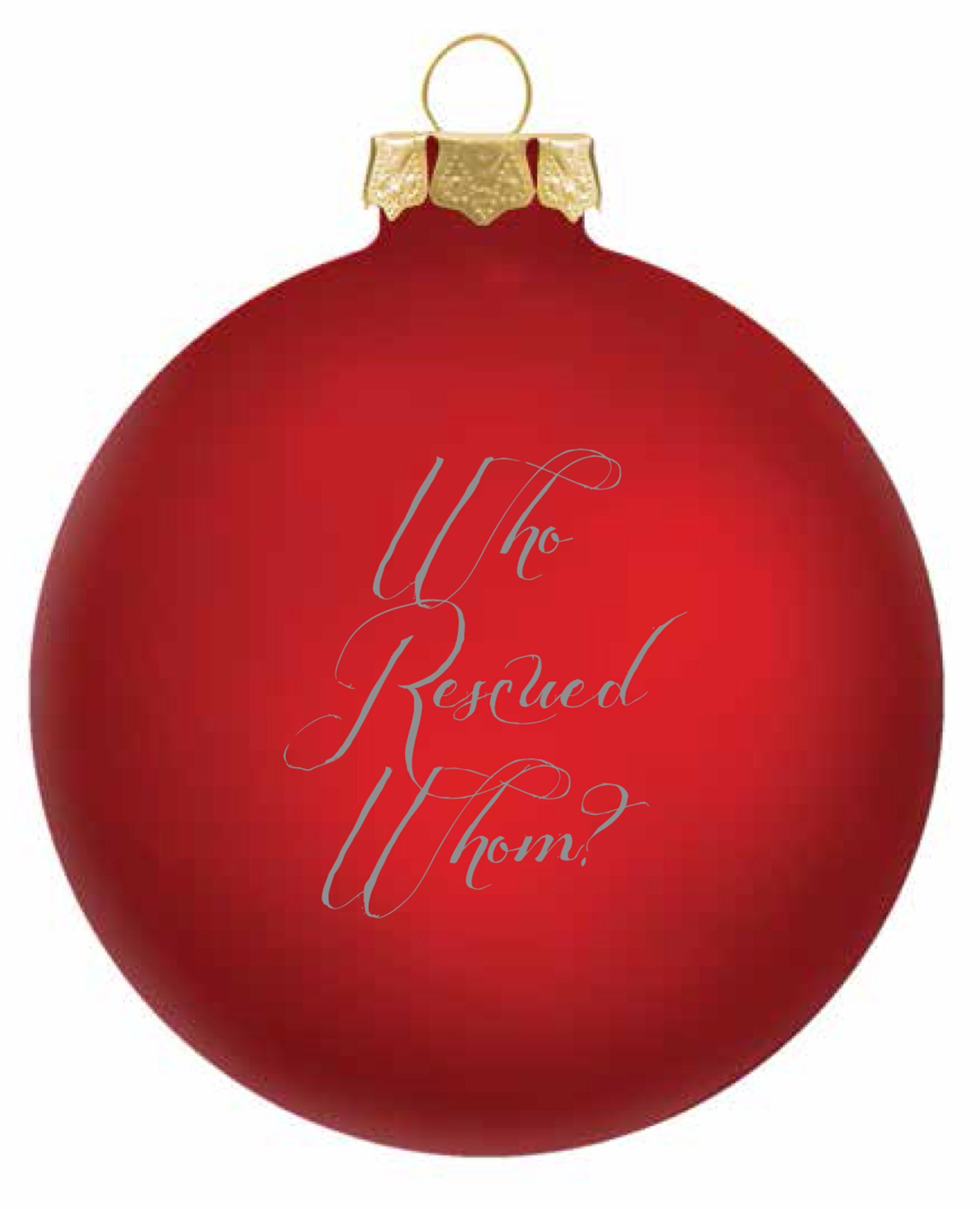 Pampered Pets Glass Ornament, 3-1/4-Inch, Who Rescued Whom?, Red, 2-Pack