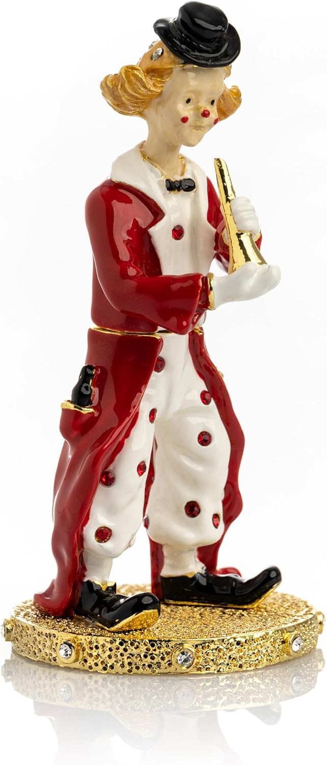 Keren Kopal Circus Clown Trinket Box Decorated with Crystals Handcrafted