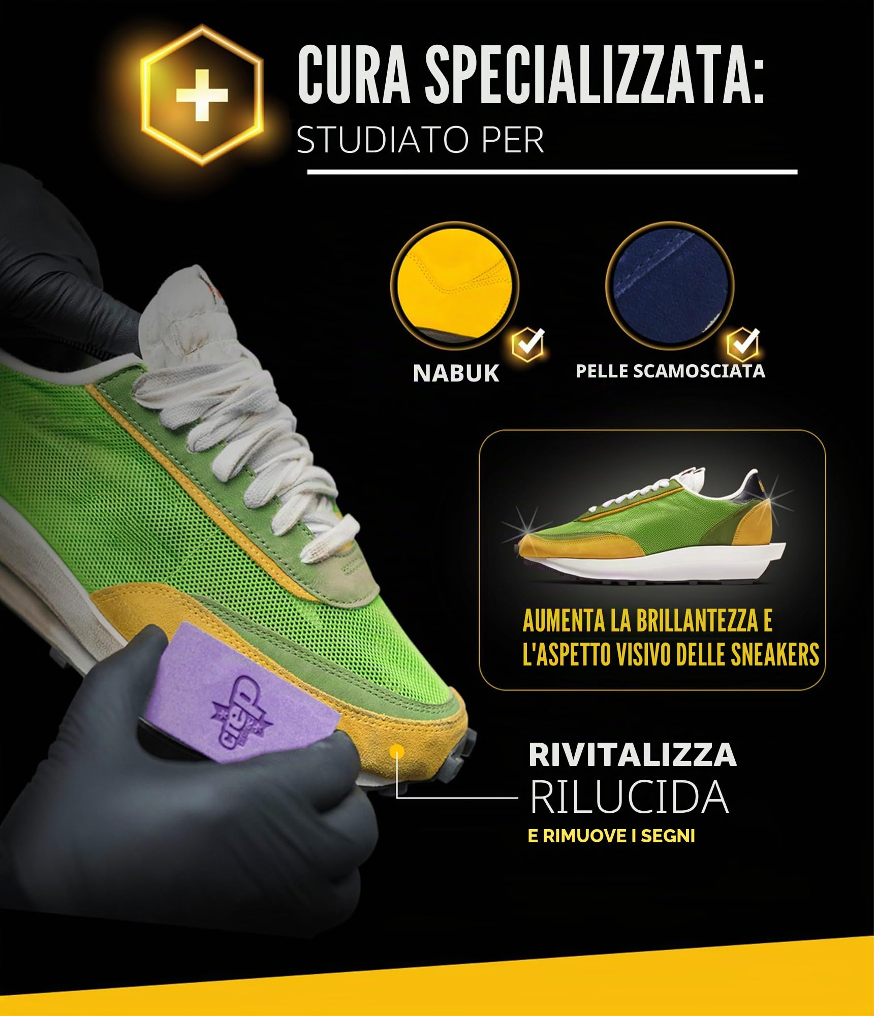 Crep Protect Shoe Care Box Pack – Kit Pulizia Scarpe Premium con Salviette, Deodorante, Gomma per Sneakers, Soluzione Detergente, Panno in Microfibra e Spazzola