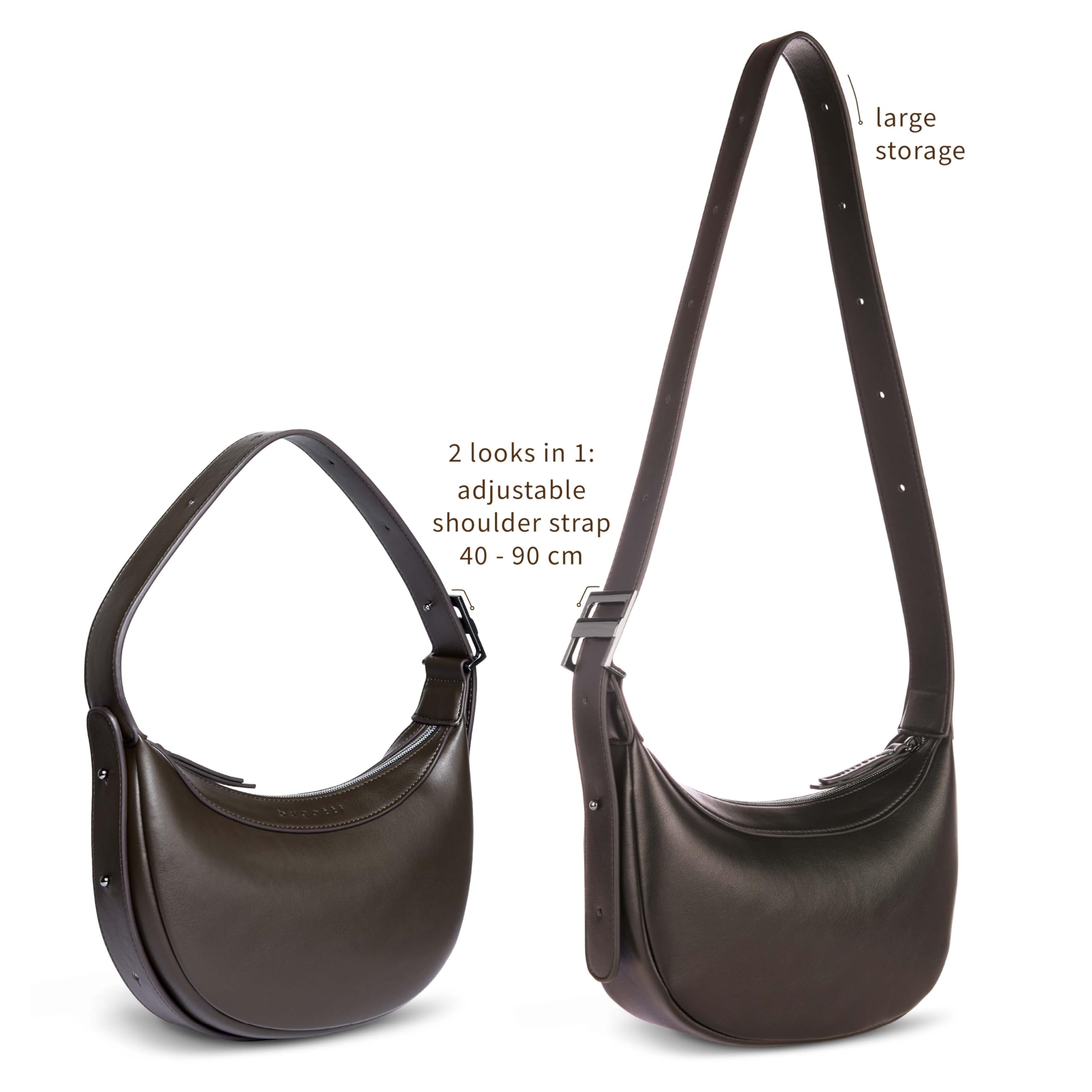 bugatti Schultertasche Umhängetasche Amelie Shoulder Bag Brown dunkelbraun