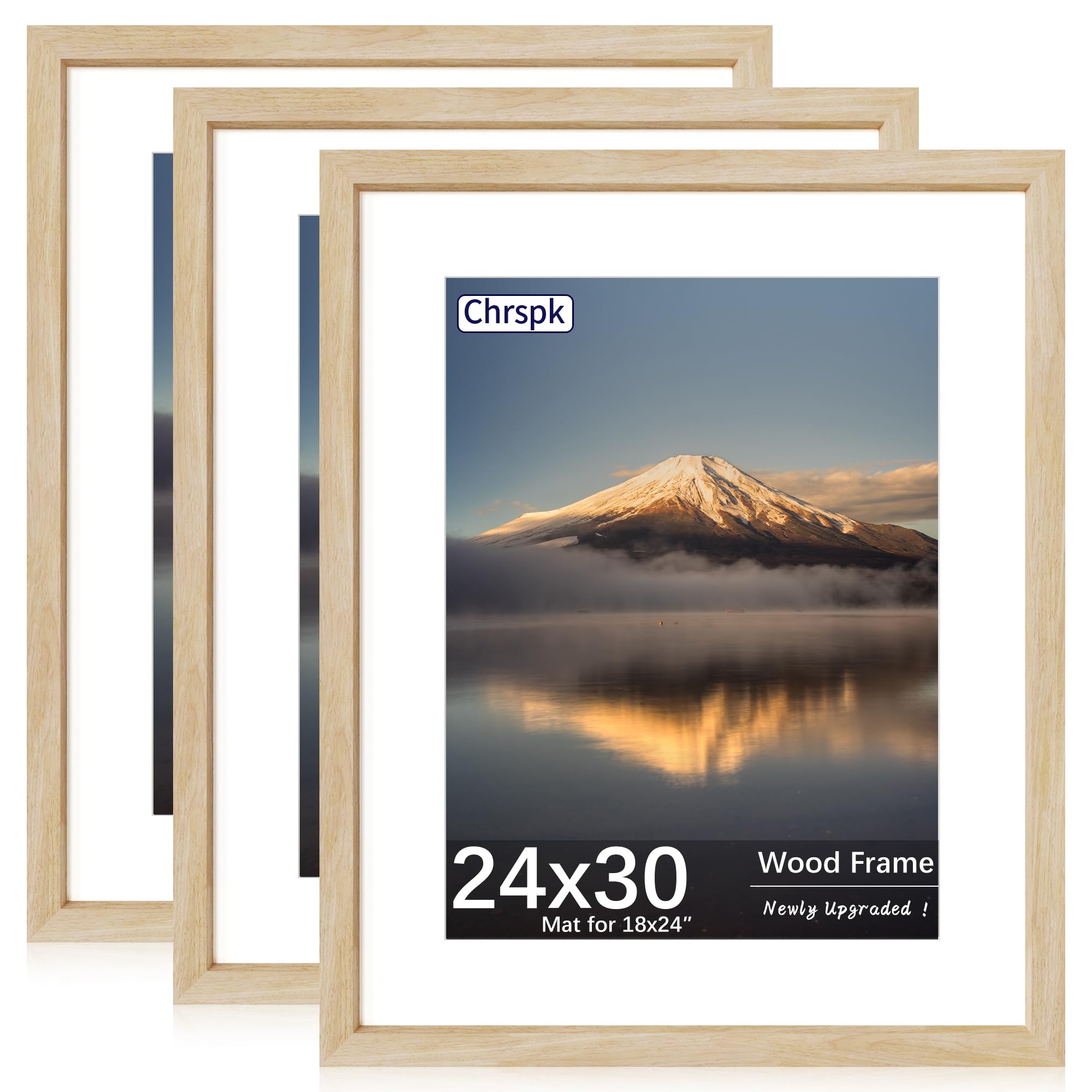 Photo 1 of Chrspk 24x30 Poster Frame Natural Oak 3 Pack