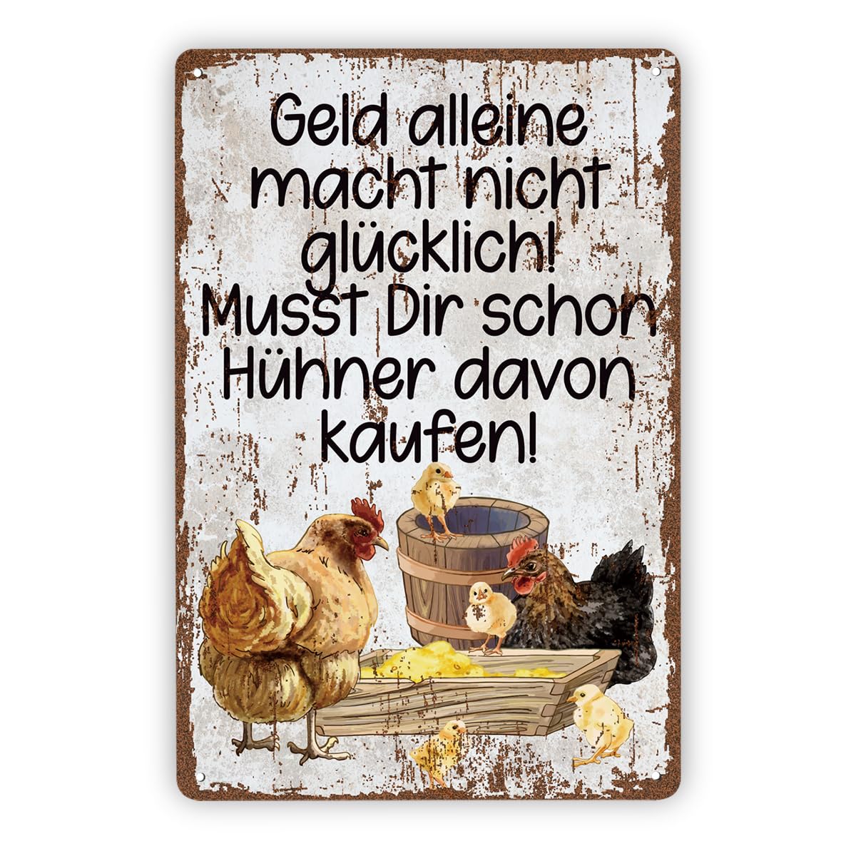 Rustic Vintage Metal Tin Signs, Farmhouse Shop Decor, Humor Chicken Coop Decor, Chicken Farmers Metal Tin Sign 8X12 Inch