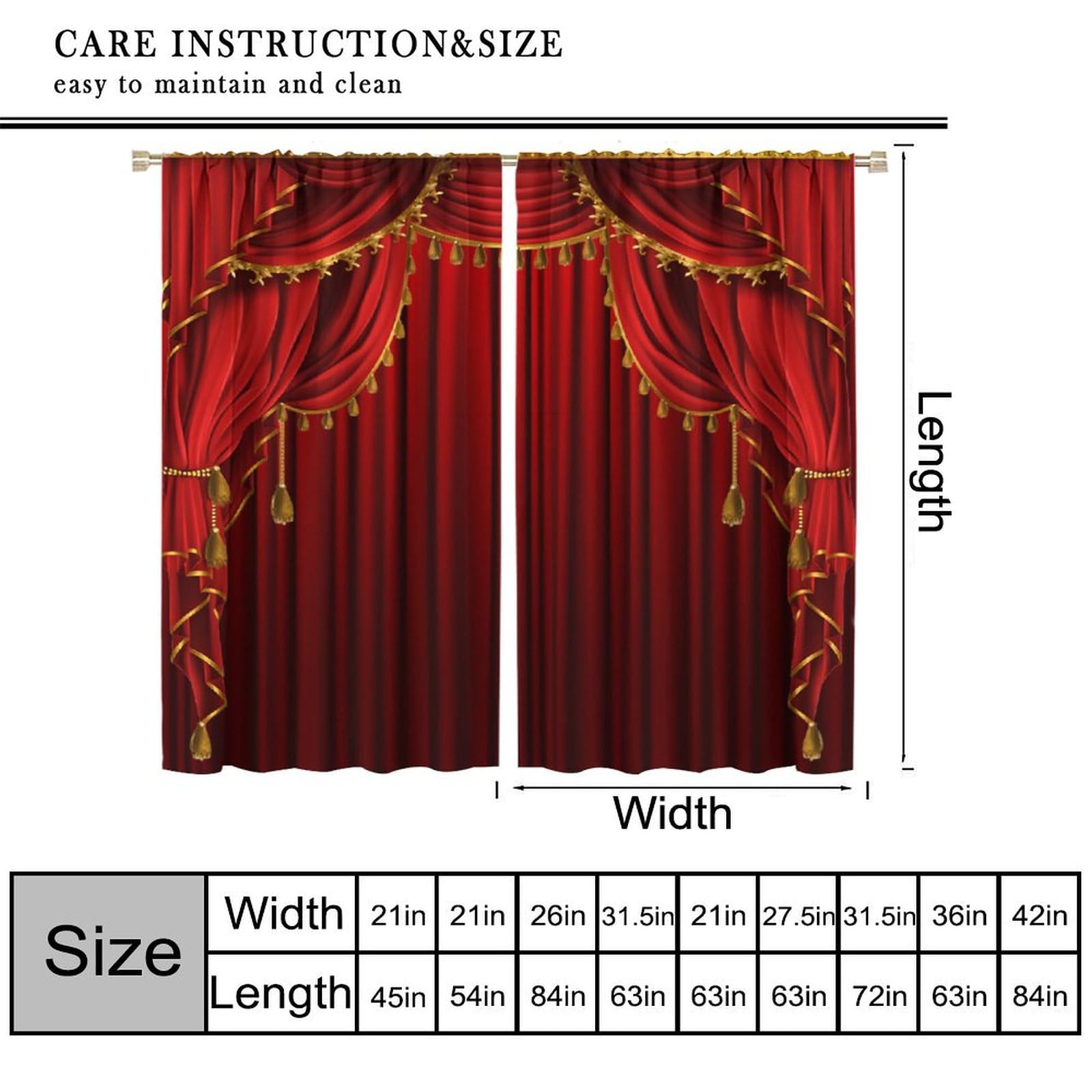 Amazon.com: Mchenxin Red Theater Curtains, Retro Luxury Victorian