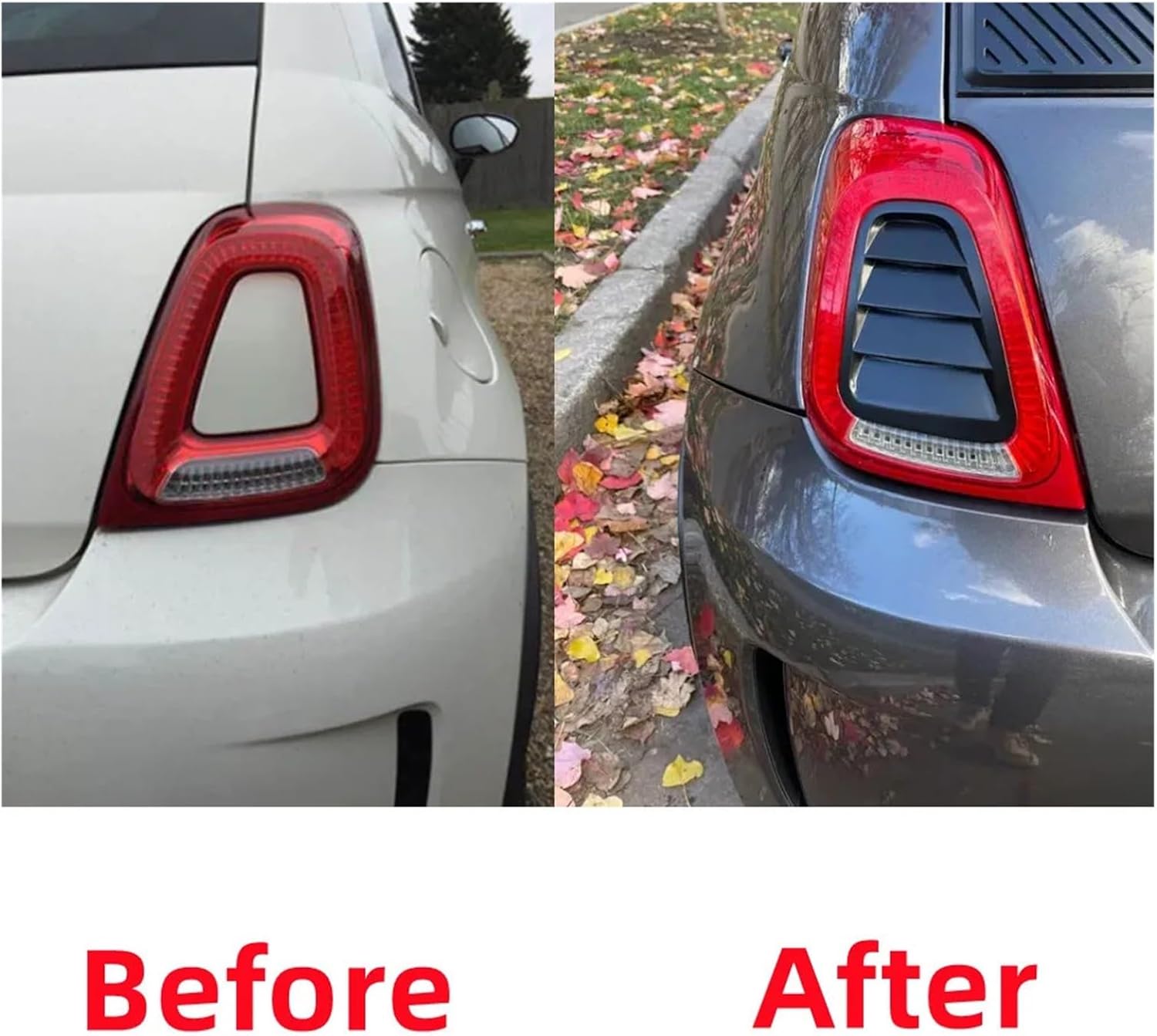 Rear Tail Light Cover Decorative Sticker Rear Taillight Decorative Panel Sticker Compatible With Fiat 500 Abarth 595 695 2016-2024(Glossy Black)