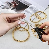 Vista 4 de 260 cuentas redondas espaciadoras rellenas de oro de 18 quilates, cuentas redondas de metal liso sin costuras, cuentas de latón macizo rellenas