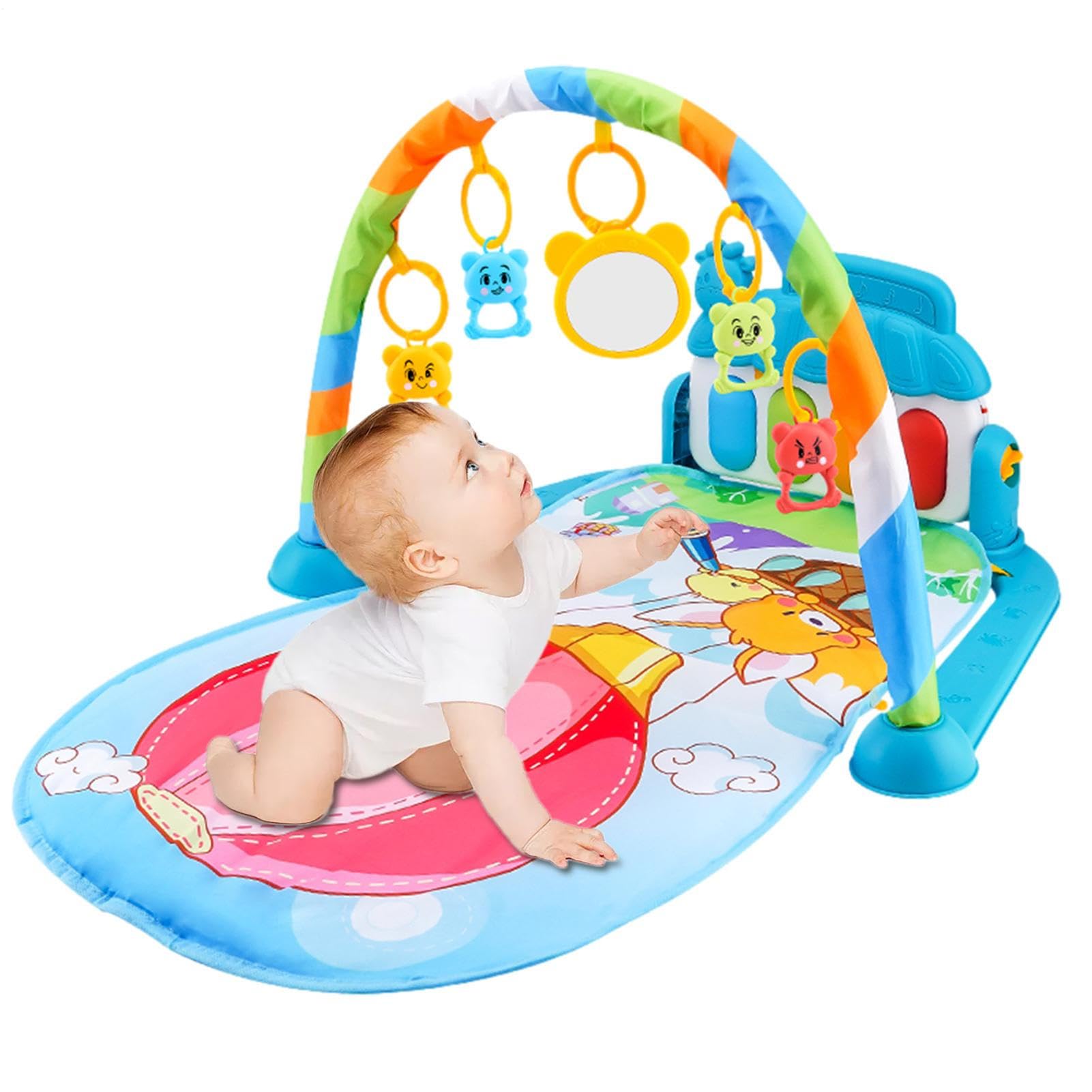 Gimnasio de Actividades para Bebés – Alfombra Musical Multifuncional 5 en 1 | Alfombra de Juego Antideslizante para Bebés, Desarrollo Sensorial Temprano, Guardería, Hogar