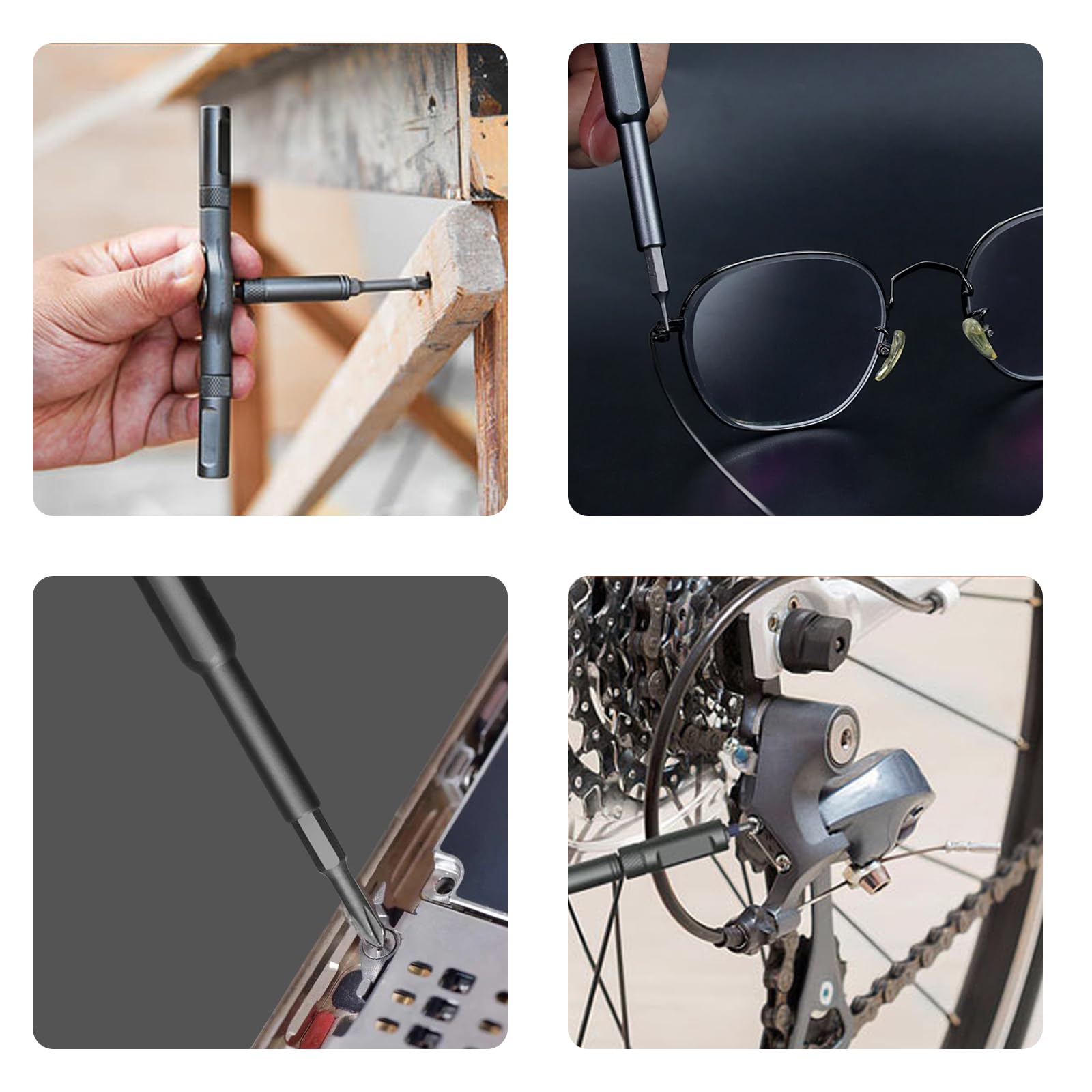 Jeu Tournevis Cliquet 24 en 1,Kit Tournevis Précision Magnétiques Avec Poignée à Cliquet T Amovible, Avec Étui Rangement Outil Réparation Portable Pour Meubles,Vélo