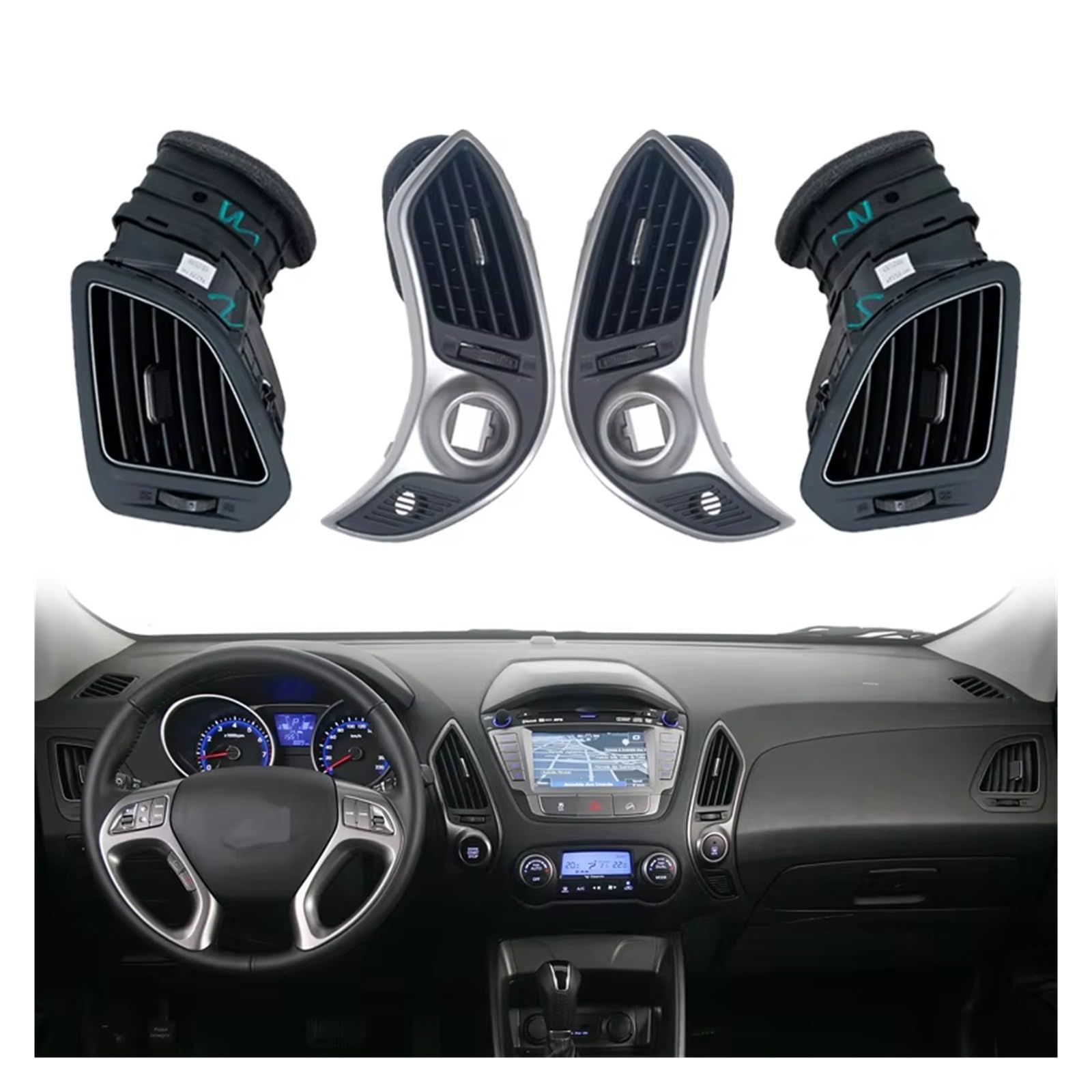 Wylot wentylacyjny klimatyzatora do Hyundai dla IX35/Tucson 2010-2013 wnętrze samochodu przednia konsola środkowa A/C wylot powietrza akcesoria do klimatyzacji