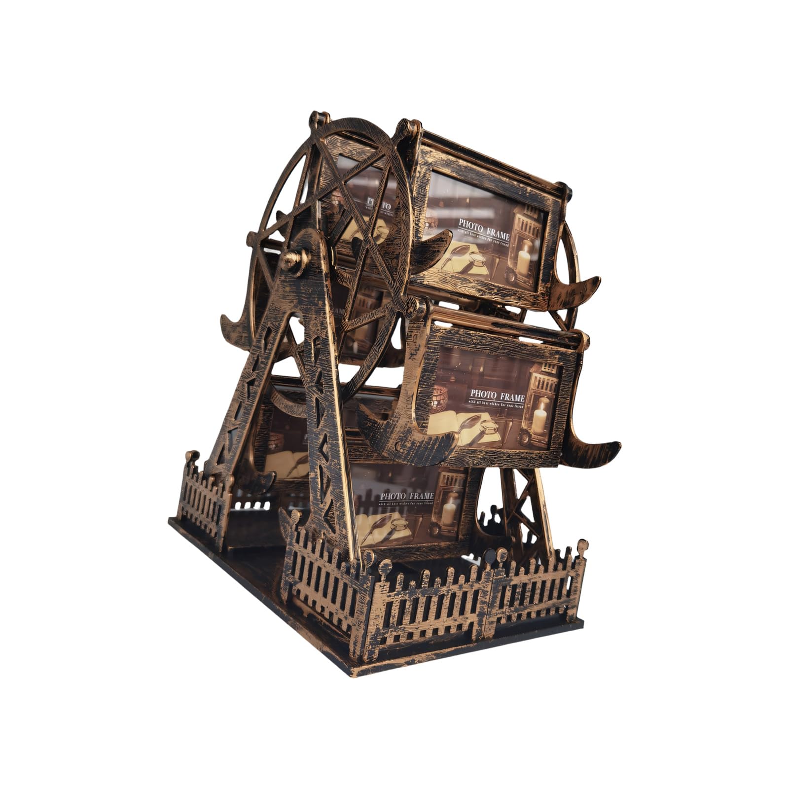 Buxuaaaa Rotating Wheel Design Picture Frame Features 360 Degree Photos Frame for Enhances Viewing Rotating Photo
