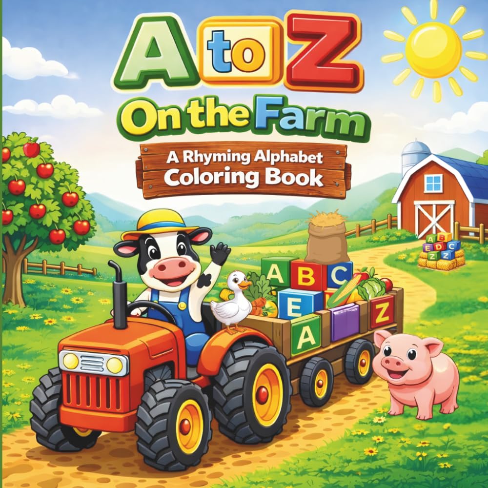 A to Z on the Farm: A Rhyming Alphabet Coloring Book