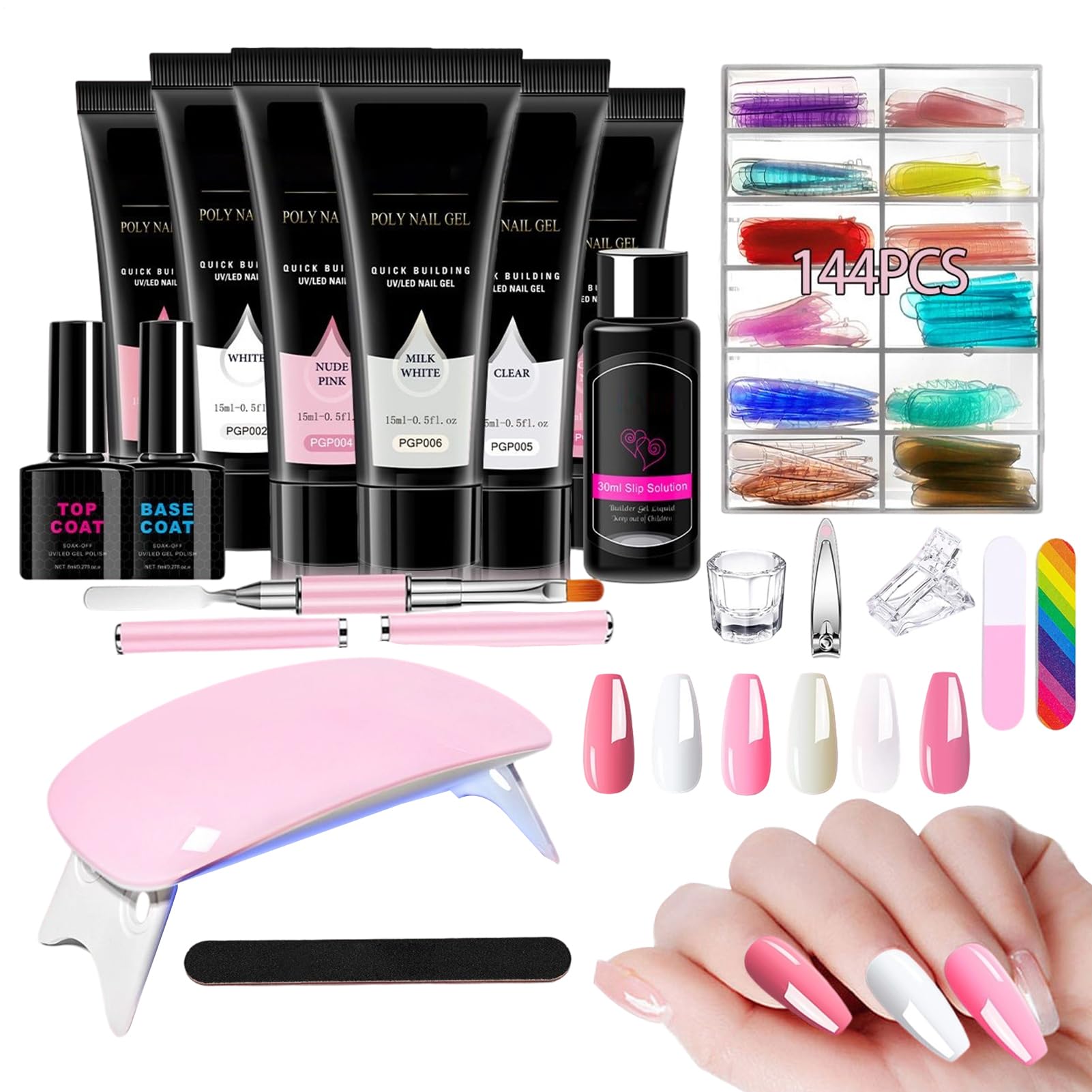 Kit Gel per Ricostruzione Unghie Strumento Manicure Leggero e Portatile | Gel Top per Estensione Unghie Ideale per Viaggi, Lavoro, Casa, Attività Estive e Scuola