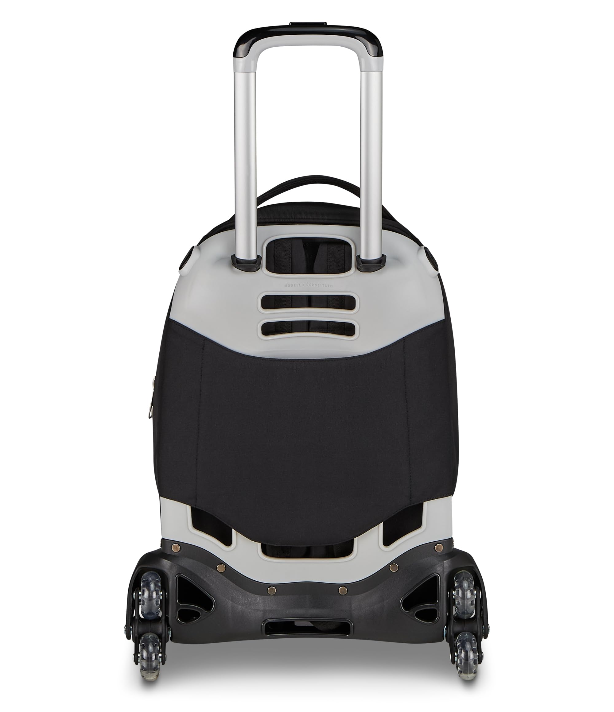 Seven Trolley Scuola Jack 8 Ruote Detach PLUMPY LINE BOY, Nero, 43 L, Scomponibile, Zainetto staccabile, 4 in 1, Cross-over System, Tasche multifunzione, Scuola elementare e media, Bambini, Ragazzi