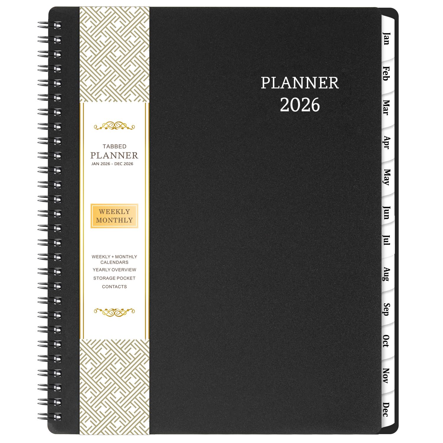 2026 Planner - Calendar Planner 2026, 8" x 10", Jan. 2026 - Dec. 2026, 2026 Planner Weekly & Monthly, Strong Twin-Wire Binding, 12 Monthly Tabs, Improving Your Time Management Skill