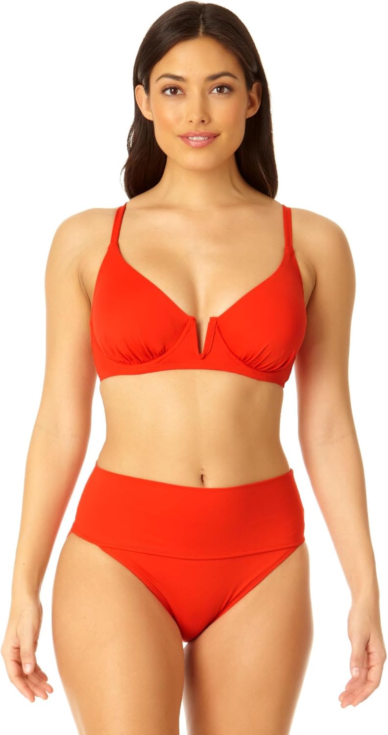 Anne Cole Women's V Wire Elongated Underwire Bikini Top