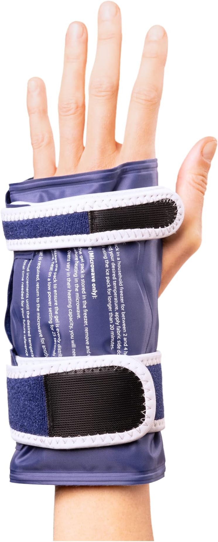Magic Gel Wrist Ice Pack Wrap - Hot or Cold Hand Brace with Gel Pack - Wrist Band Heating or Cooling Compression for Right or Left Hand - Adjustable Straps - Blue