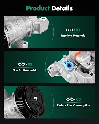 Miniatura 293 de SCITOO CO 10739C - Compresor de CA compatible con Honda Element 2.4L 2003 2004 2005 2006 2007 2008 2009 2010 2011