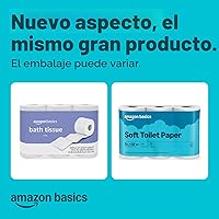Vista 2 de Yaxa Basics - Papel higiénico de 2 capas, 6 rollos = 24 rollos regulares, 350 hojas, (1 paquete de 6), sin perfume