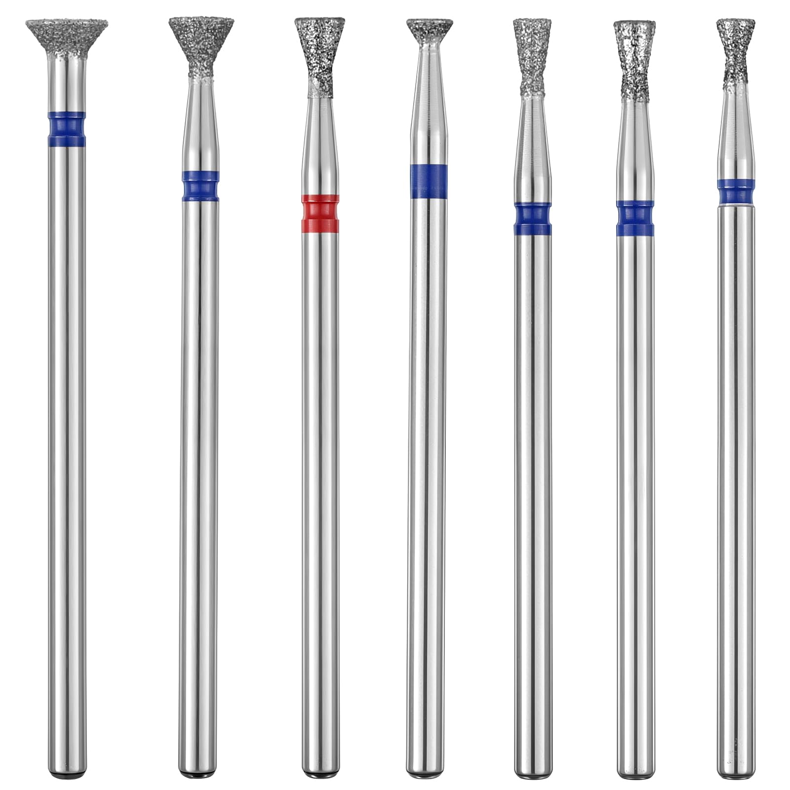 7pcs Cone Nail Drill Bits Cuticle Polishing Bit Sand Cone Drill Bits For Nails Grinding Head for Electric Nailes File Machine Cuticle Pusher Drills Bit For Nails Gel Polishing Nail Salon Supply
