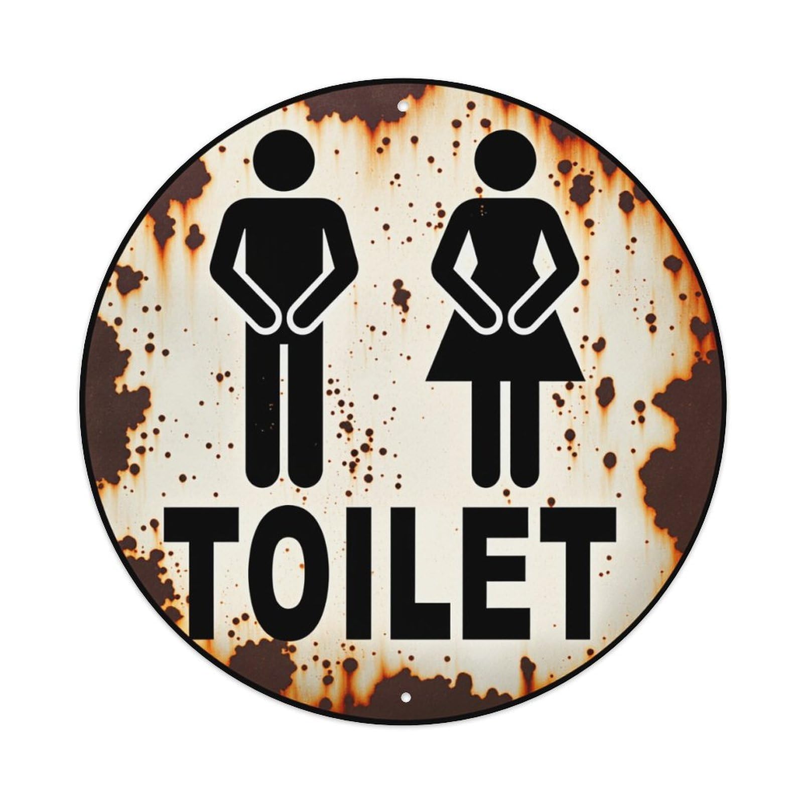 Rusty Metal Toilet Sign Pattern Tin Sign Vintage Style Home Bar Garden Wall Plaque Decor Metal Poster 8x12 Inch