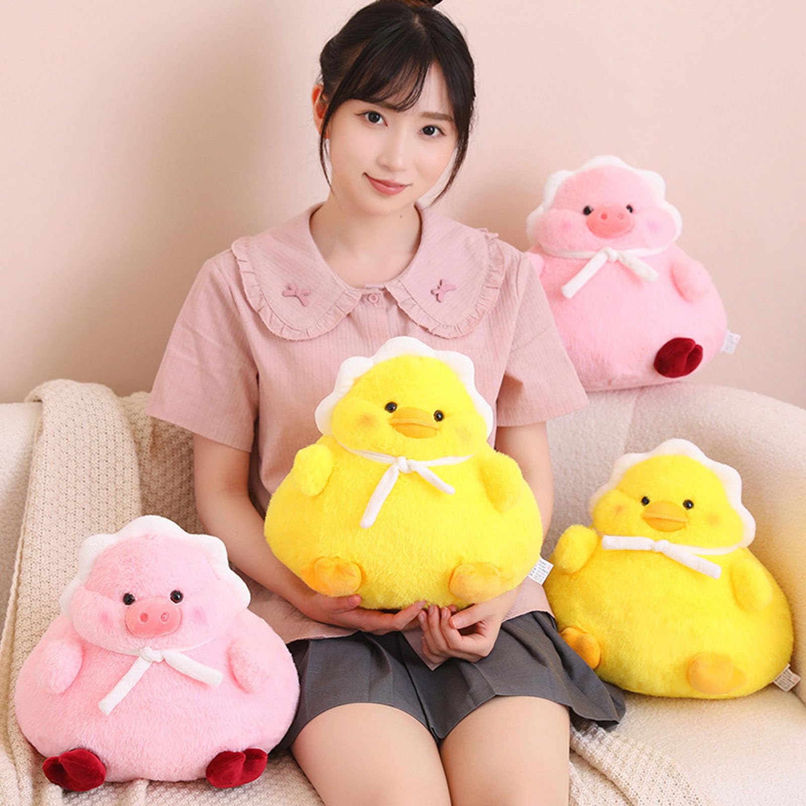 peluche, Peluche di peluche Duck & Hog, simpatico, cuscino for la decorazione domestica(Yellow,40cm)