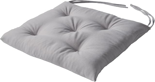 SOFTILLO Chair Cushion With Ties Seat Pad For Dining Chairs Kitchen Thick Italian Fabric Garden Tie On Square Comfortable Indoor Outdoor Seat Pad Cushion Living Room Patio Garden Office Shop Grey