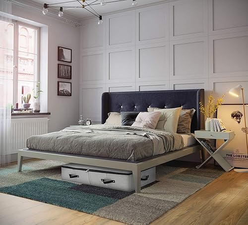 Miniatura 3 de Contenedores de almacenamiento plegables de gran tamaño para debajo de la cama con forro de soporte de plástico, tapa con cremallera, mantas y