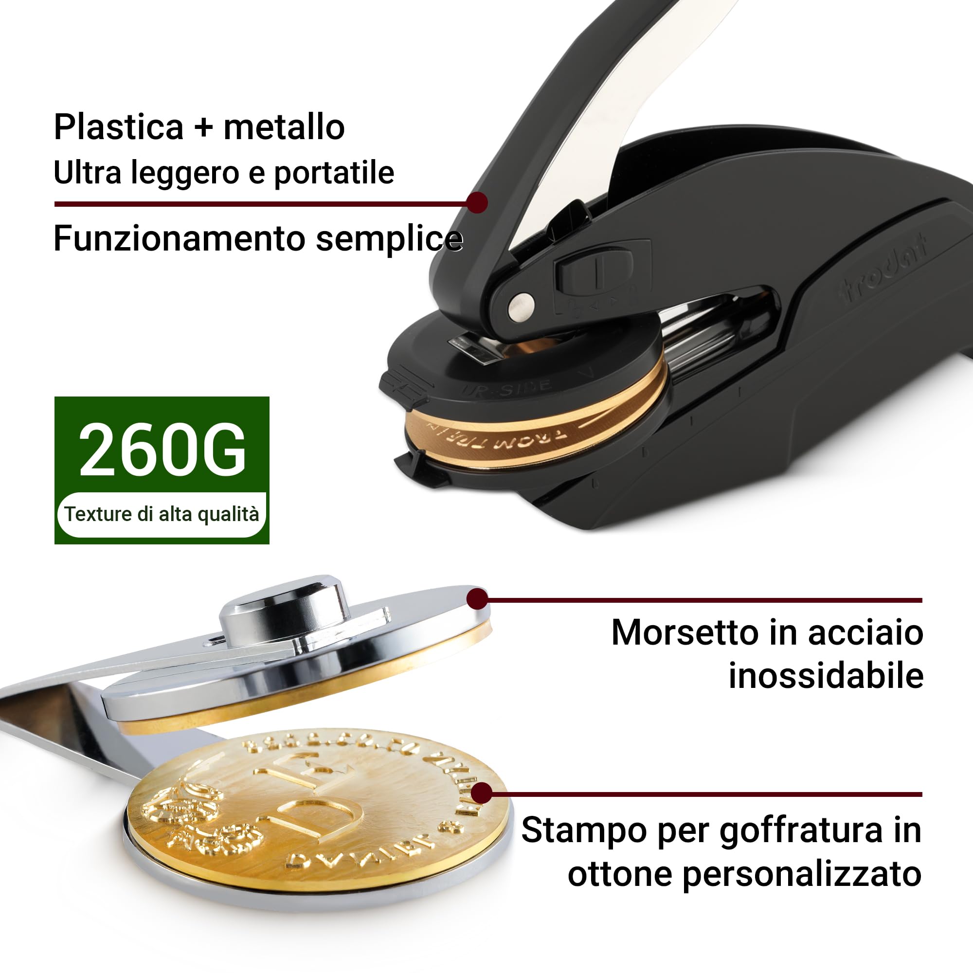 Easycosy Embosser per Libri Personalizzato, Mini Goffratrice Personalizzata con Testo, Timbri per Nome Personalizzati, Ex Libris Timbro, Idee Regalo per Carte, Biblioteche, Buste