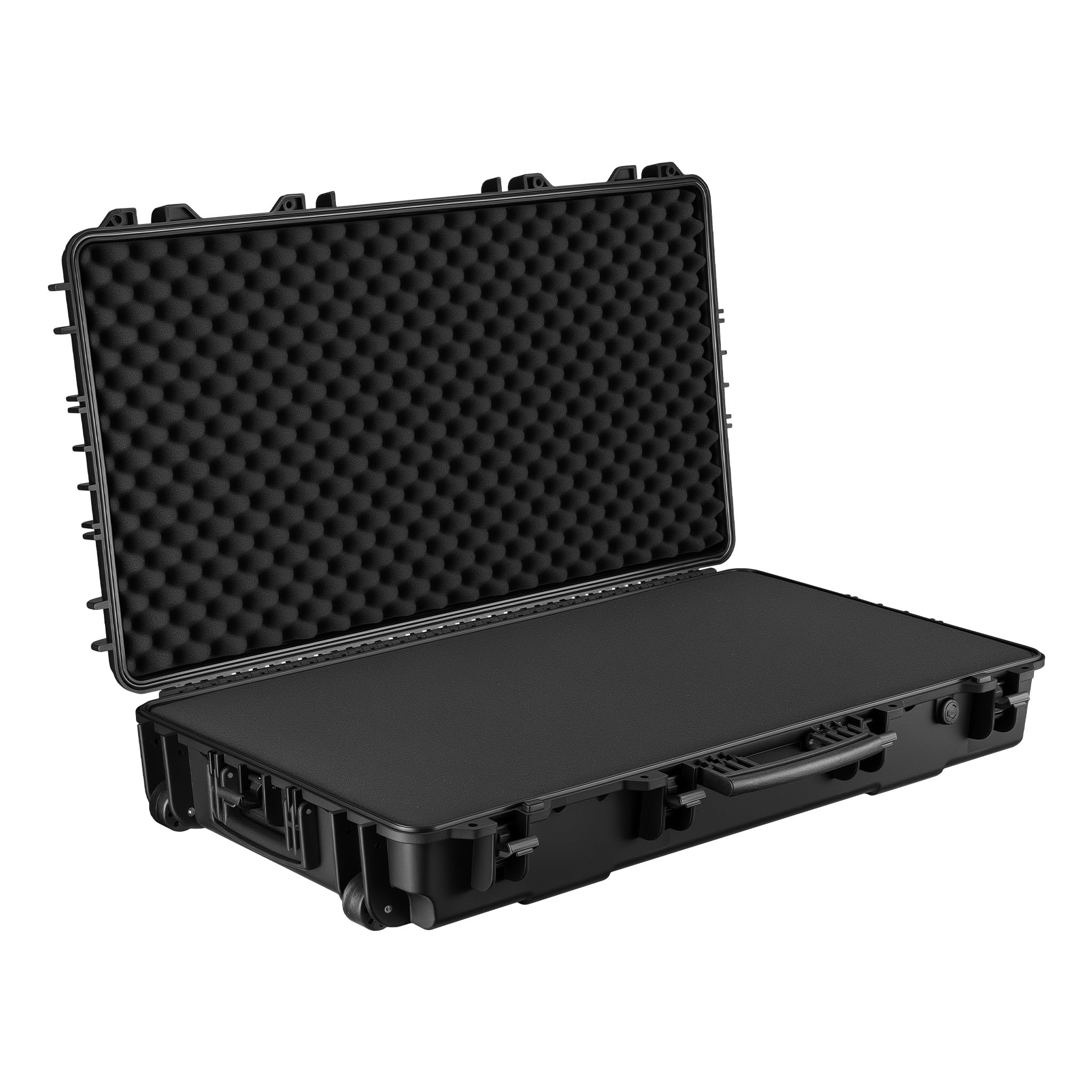 WilTec Wheeled Weapon Case - 102 x 50 x 19 cm - Load Capacity 100 kg - For Rifles, Firearms - With Foam Insert - Shotgun Suitcase Rifle Rifle Hunting