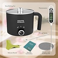 Vista 2 de SAEUYVB Kit de fabricación de velas con olla de fusión de cera, derretidor de cera para hacer velas con termómetro, suministros completos