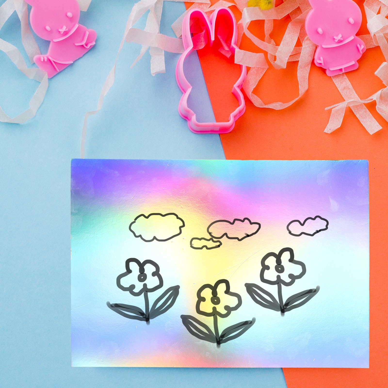 Healvian 50 Stück Bastelpapier aus Karton A4 Buntes Selbstgemacht Papier für Leichtes Dekopapier zum Basteln und Schulprojekte