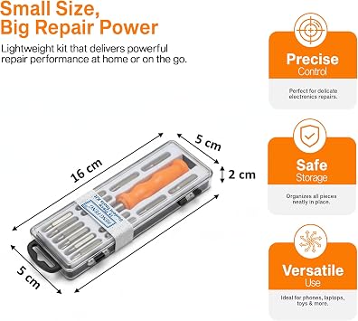 15PCS Screwdriver Tool Kit – Chrome Vanadium Steel Precision Flat, Philips & Torx Screwdrivers for DIY, Electricians, Mechanics & Home Repairs – Comfortable Non-Slip Handles, Reliable Hand Tool Set