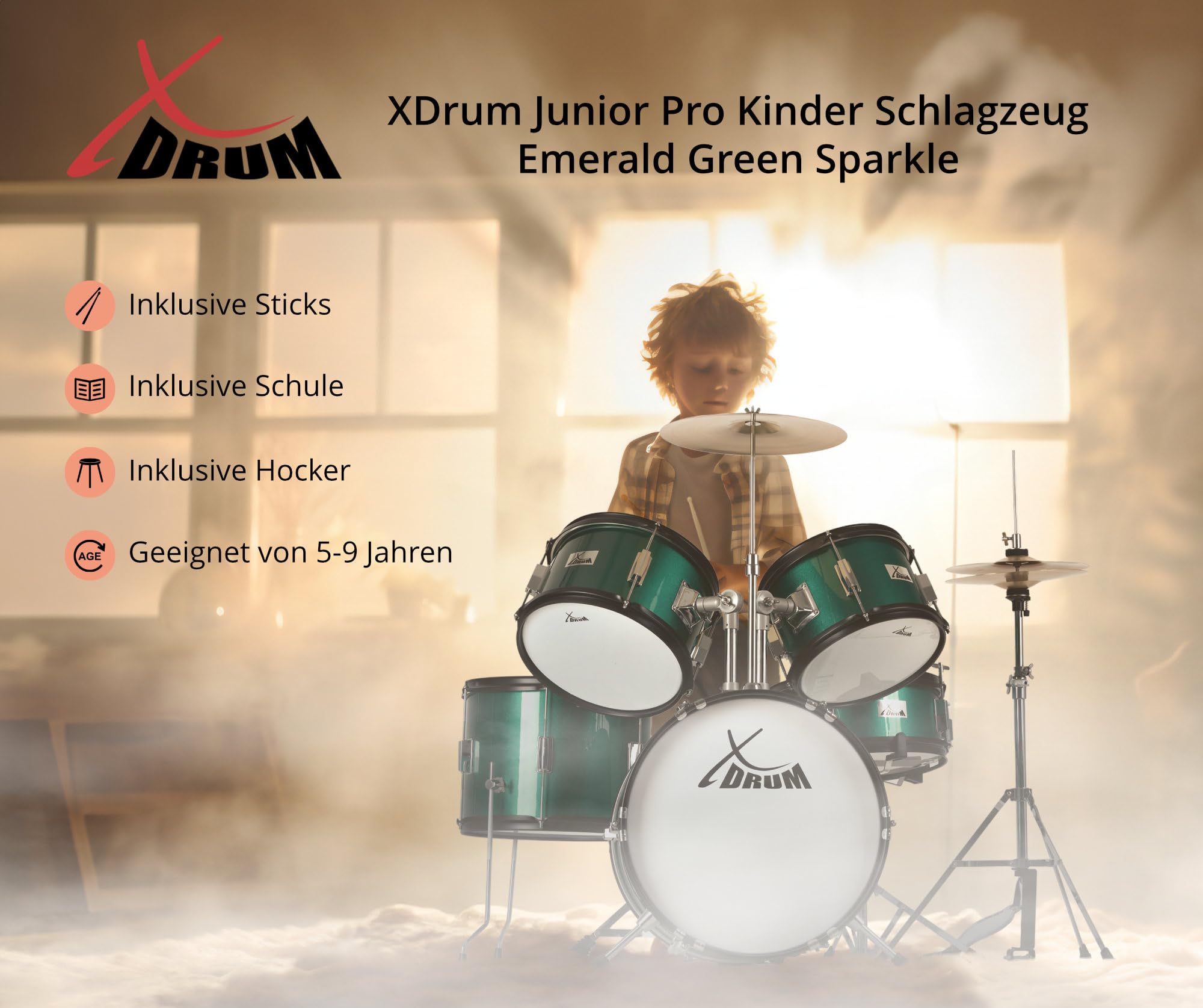 Sgabello Per Batteria Basix F805160 - Tondo, Regolabile In Altezza, Sedile In Stoffa - Foto 3