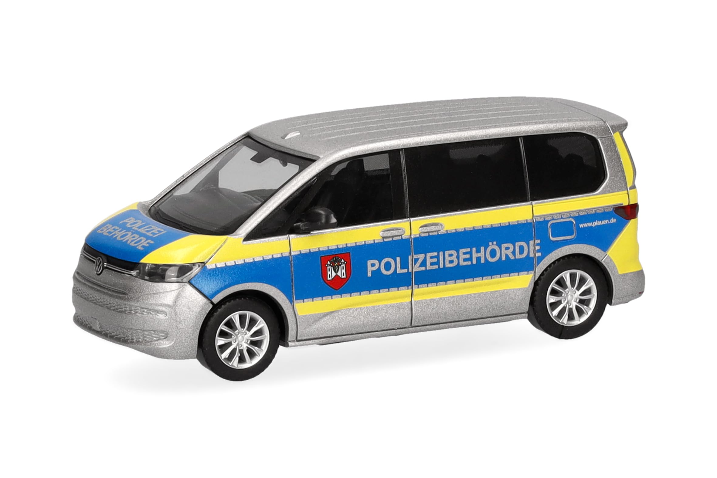 Herpa car model VW Multivan "police authority Plauen", on a scale of 1:87, plastic miniature, made in Germany, model building, collectors edition