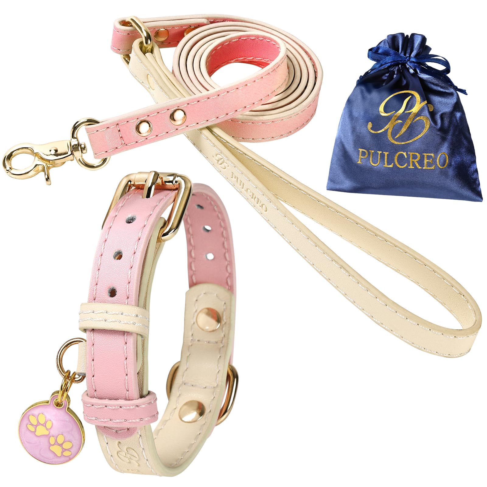 犬用サーモンピンク【本革】リード＆ハーネス2点 SET❣️