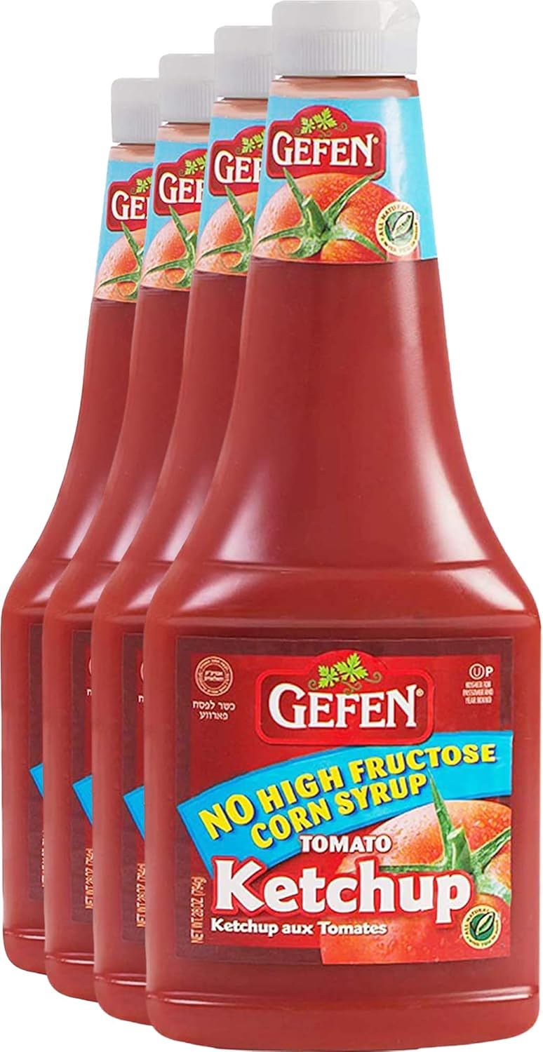 Gefen Fat Free Tomato Ketchup 28oz (4 Pack), All Natural