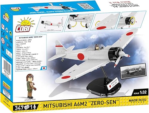 Miniatura 10 de COBI Colección Histórica Segunda Guerra Mundial Mitsubishi A6M2 Zero-SEN Plane