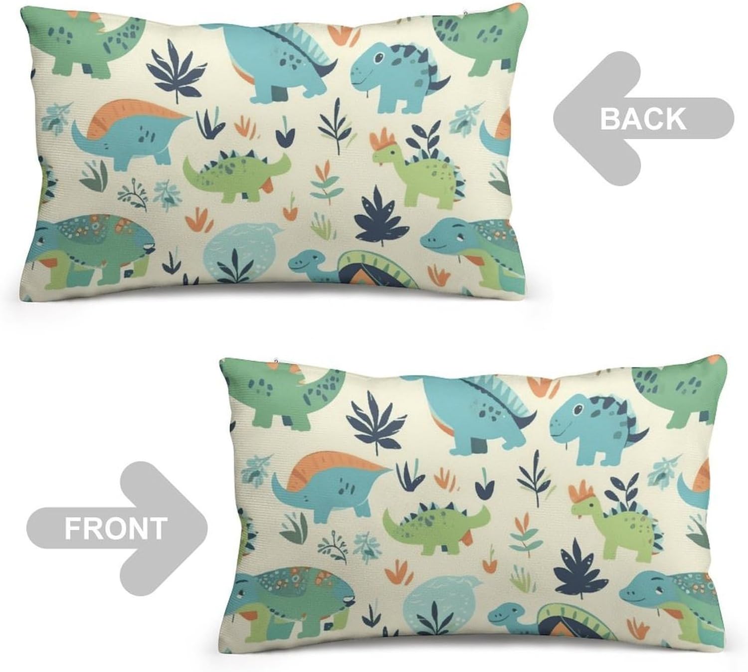Dinosaur Pattern Pillow Cases Queen Size Set of 1 Soft Comfortable Throw Pillows Covers Decorative Pillowcase with Zipper Bed Cushion Covers for Couch Sofa Bedroom 12 "x20