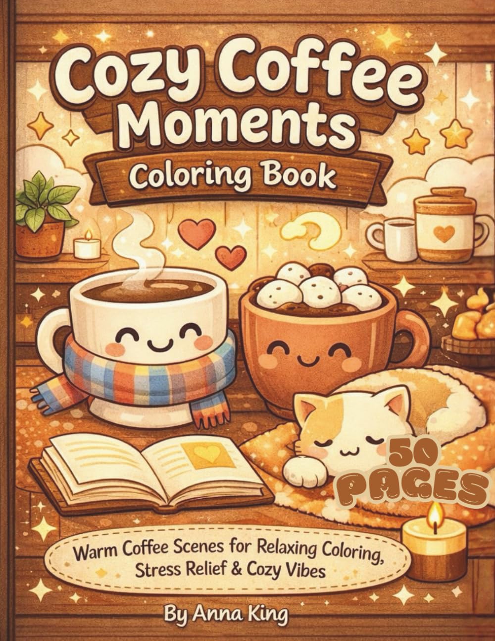 Cozy Coffee Moments Coloring Book: Warm Coffee Scenes for Relaxing Coloring, Stress Relief & Cozy Vibes