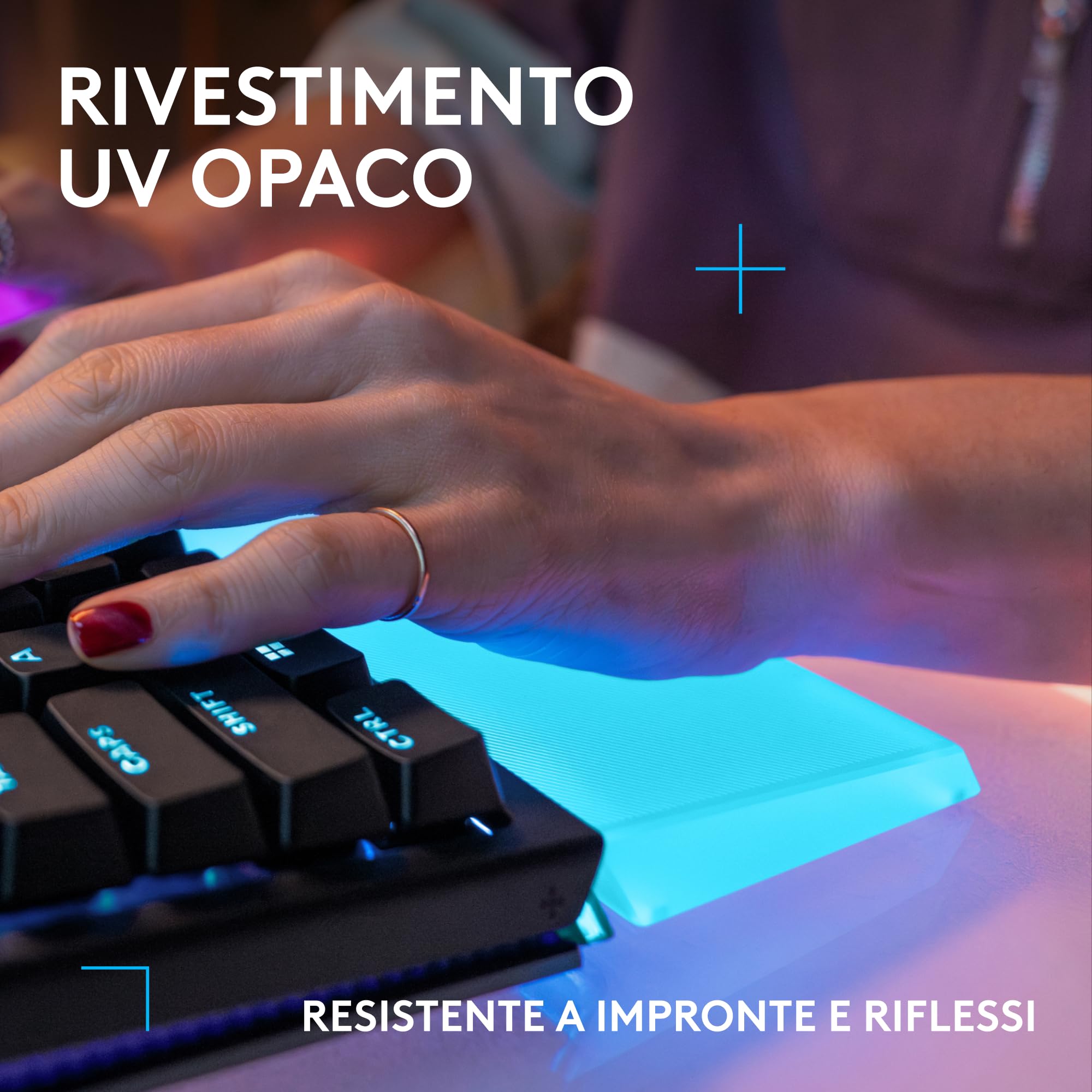 Logitech G G512 X PALM REST 98, poggiapolsi in acrilico | Amplifica la barra luminosa LIGHTSYNC RGB, incisione al laser, supporto premium per tastiera gaming G512 X 98 - Trasparente